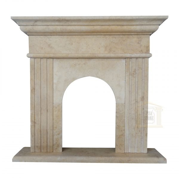 Limestone Glazed-polished-Fireplace