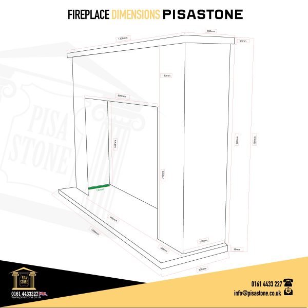 Black Veined Marble Fireplace Surround - Image 5