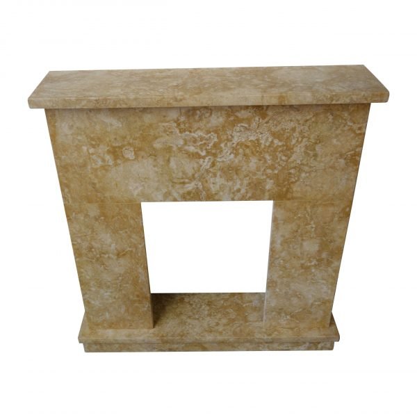 Dark Yellow Limestone Fireplace Surround - Image 2