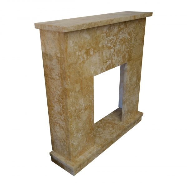 Dark Yellow Limestone Fireplace Surround - Image 3
