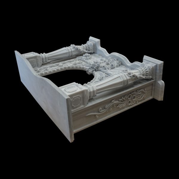 Grey Marble Fireplace Surround - Image 3