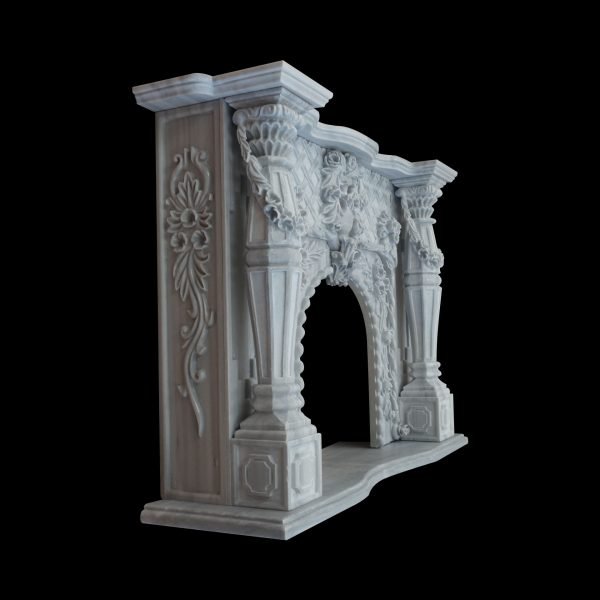 Grey Marble Fireplace Surround - Image 5