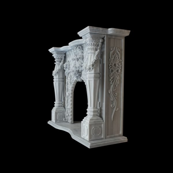 Grey Marble Fireplace Surround - Image 4