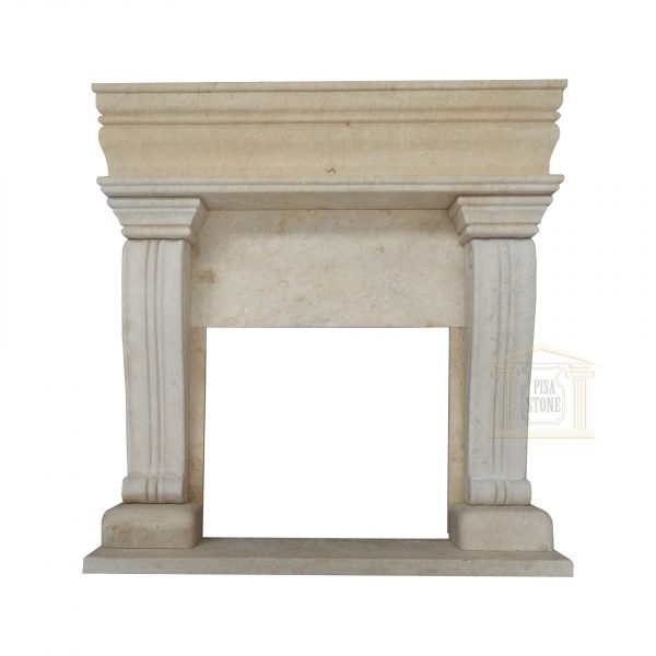 Light Yellow Limestone Fireplace Surround - Image 2