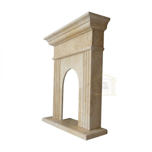 Light Yellow Limestone Fireplace Surround - Image 3