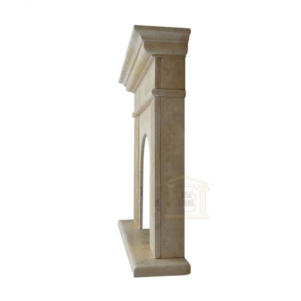 Light Yellow Limestone Fireplace Surround - Image 4