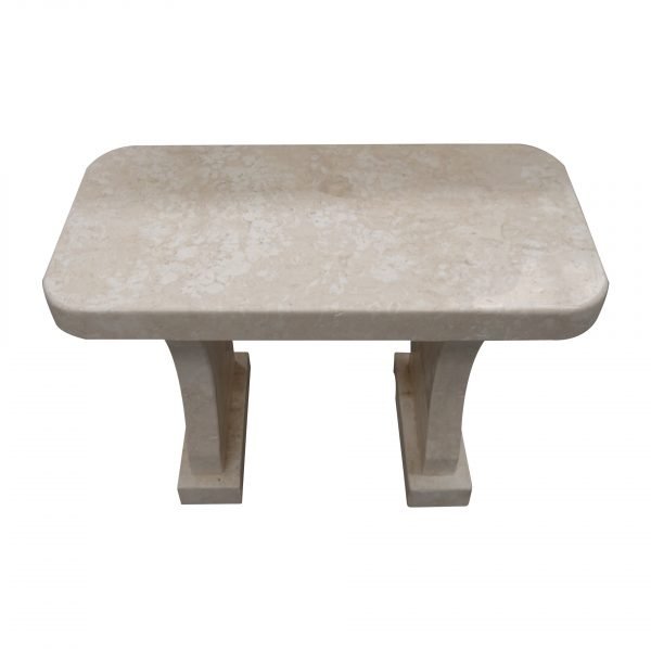 White Limestone Garden Bench - Image 3